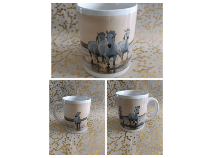Mug chevaux - Blanc