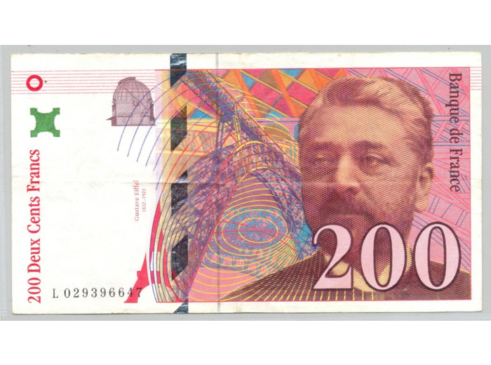 FRANCE 200 FRANCS EIFFEL 1996 Alphabet L 029396647 TTB+