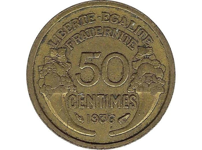 FRANCE 50 CENTIMES MORLON 1936 TTB