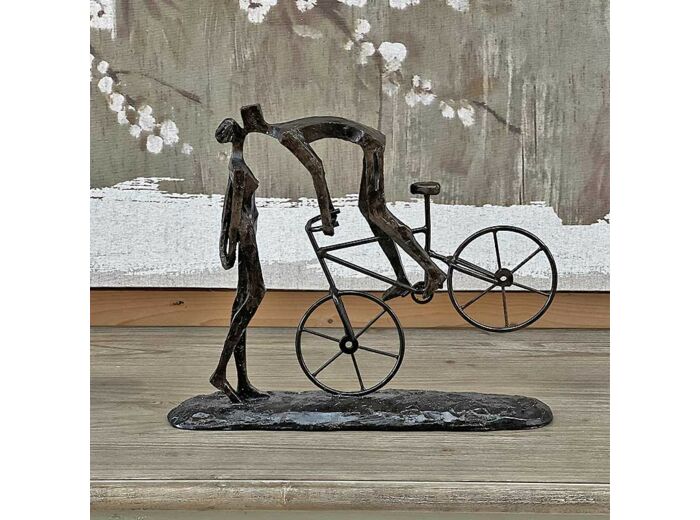 Statuette couple vélo 36x9x31cm