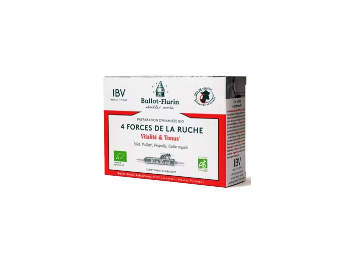 Préparation Dynamisée 4 forces de la ruche Eglantine 10 ampoules de 10ml