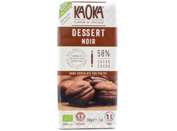 Tablette de Chocolat Noir 58% Desserts 200g