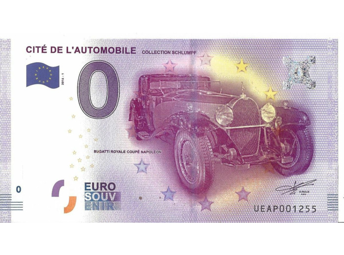 68 MULHOUSE 2016-1 CITE DE L'AUTOMOBILE BILLET SOUVENIR 0 EURO NEUF