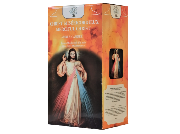 1 étui de 12 bâtons d'Encens - Christ Miséricordieux - Ambre