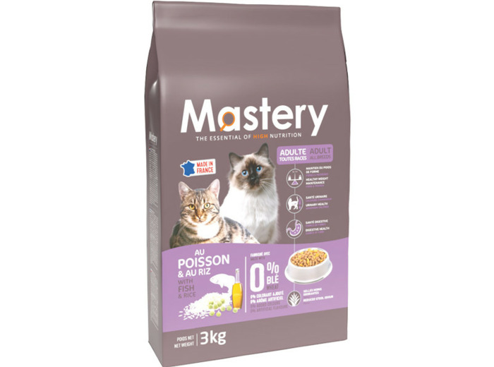 Croquettes Mastery pour chat adultes au poisson - 3KG