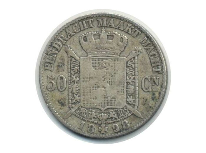 BELGIQUE 50 CENTIMES 1898 FL TB+ (W27)