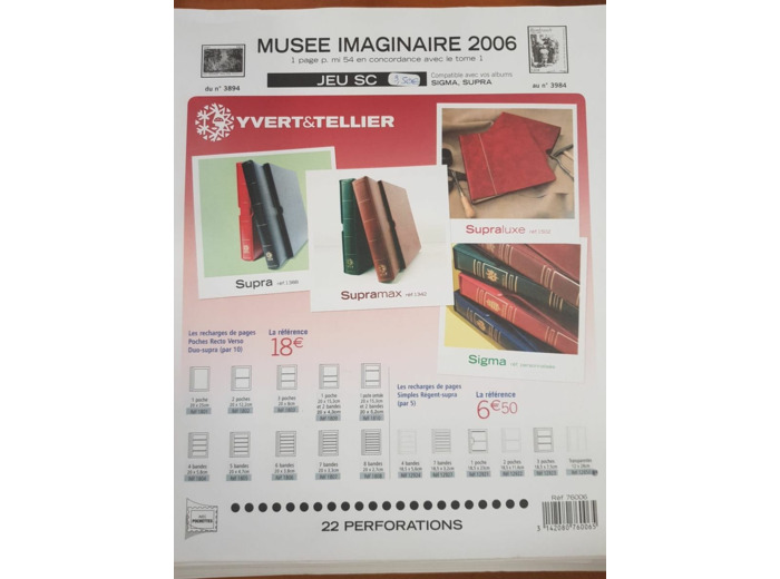 FEUILLE COMPLEMENTAIRE MUSEE IMAGINAIRE SC 2006 (JEUX AVEC POCHETTE)
