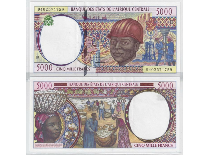 BANQUE DES ETATS DE L'AFRIQUE CENTRALE CAMEROUN W 204 Ea 5000 francs 1994 SPL