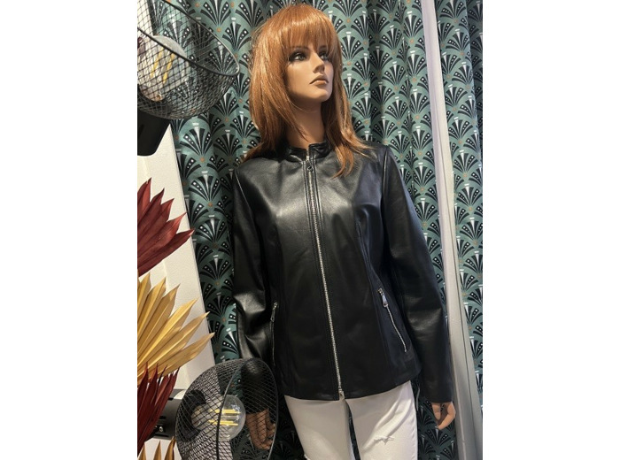 KAR 1641 Blouson femme cuir rouge