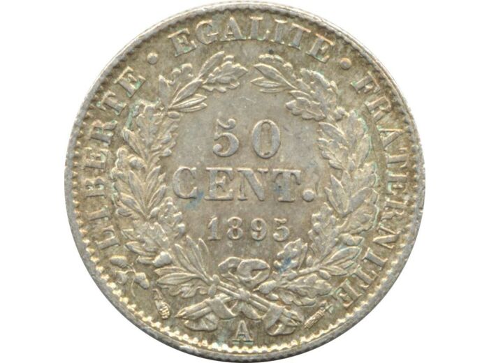 FRANCE 50 CENTIMES CERES 1895 A (Paris) SUP- coup sur tranche