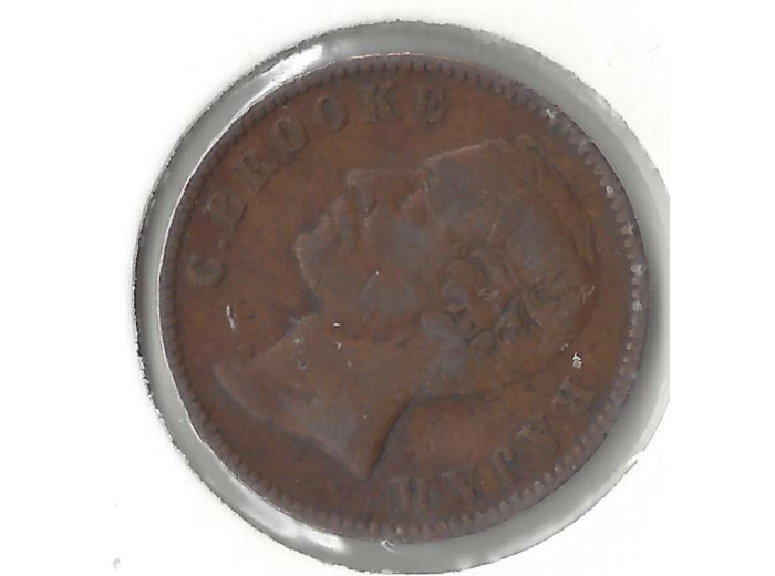 SARAWAK 1/2 CENT 1870 TTB