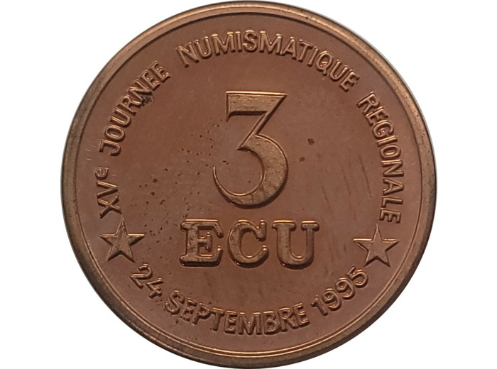 ECU TEMPORAIRE 3 ECU DE COLMAR 1995 UNC (497 ex.)