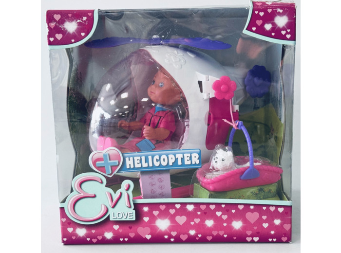 EVI LOVE HELICOPTERE AVEC POUPEE  de chez SIMBA BOITE ABIMEE