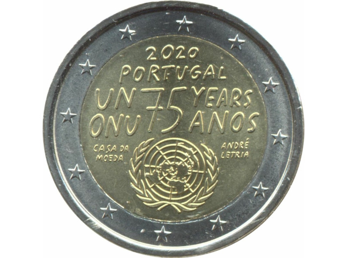 PORTUGAL 2020 2 EURO COMMEMORATIVE 75 ANNIVERSAIRE DE L ONU SUP