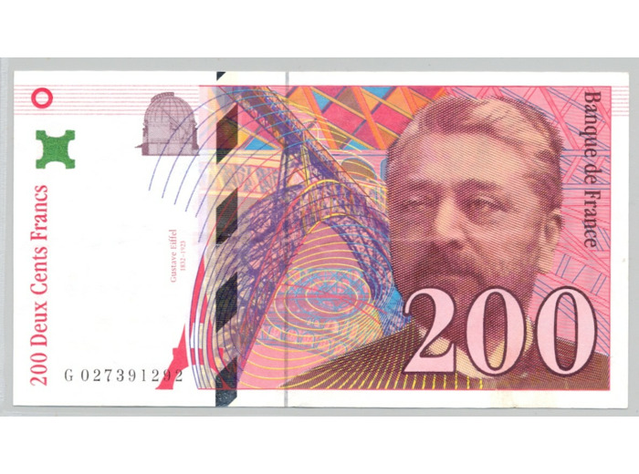 FRANCE 200 FRANCS EIFFEL 1996 Alphabet G 027391292 SUP