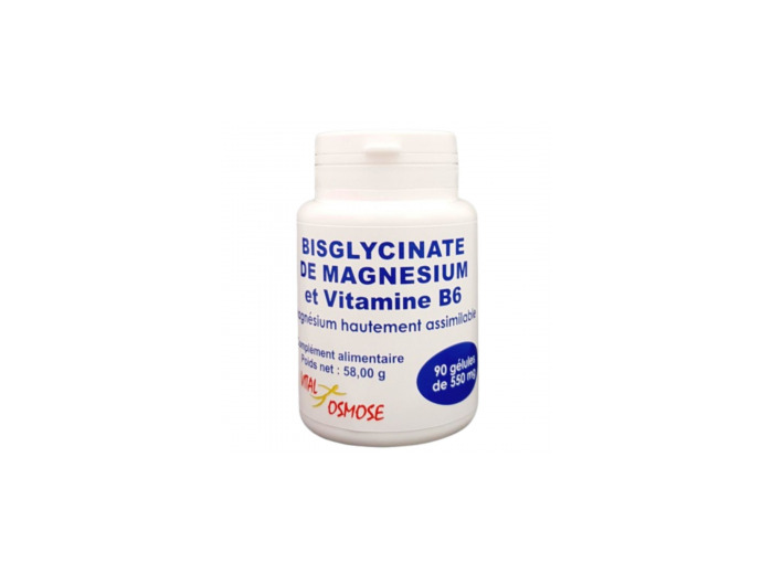 Bisglycinate de Magnésium Vitamine B6 90 gélules