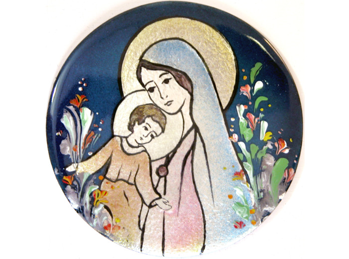 Vierge du souci D8,3cm - EMAUX DU LIBAN