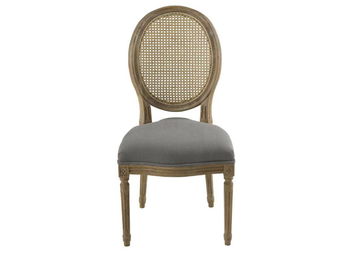 Chaise médaillon chêne grise 50x99x58cm