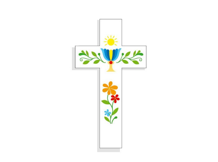 Croix Amour 14,5x8cm Communion