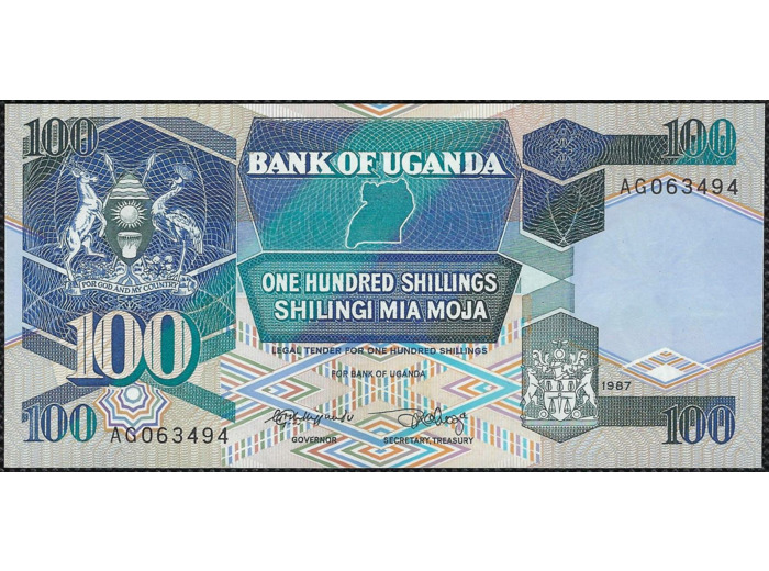 OUGANDA 100 SHILLINGS 1987 SERIE AG NEUF W31b