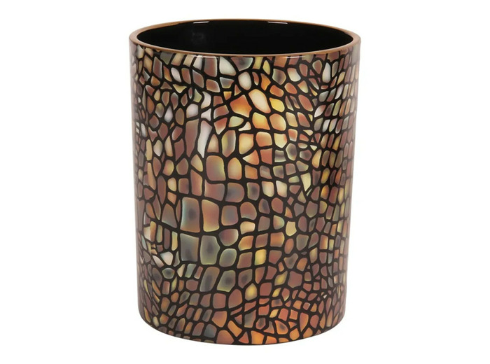 Photophore mosaïque verre marron 13x13x13cm