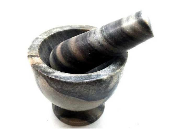 Mortier en marbre zébré 10 cm