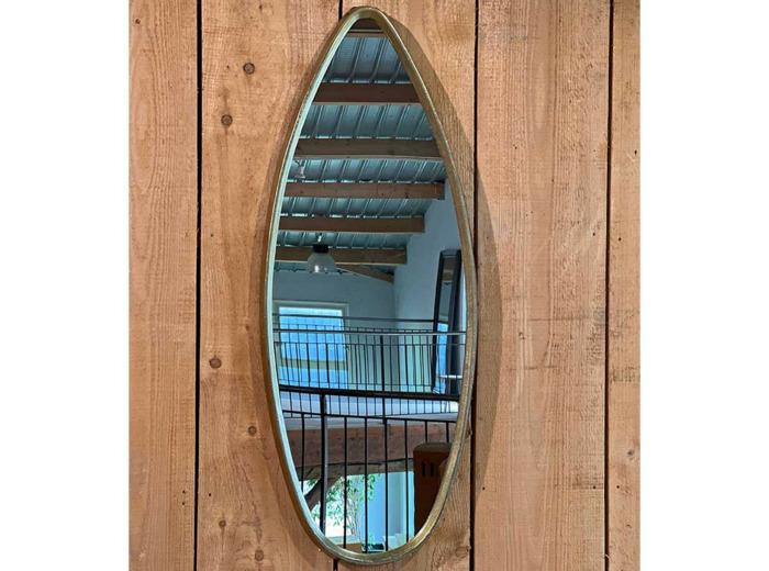 Miroir ovale en aluminium doré 47x4x119cm