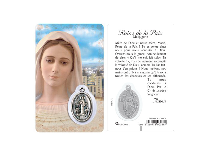 Carte-prière avec insertion MEDJUGORJE