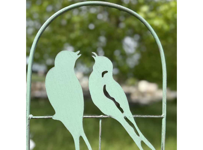 Treillage oiseaux vert métal 25x1x100cm