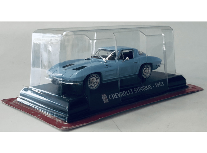 CHEVROLET CORVETTE STINGRAY 1963 BLEU CLAIR 1/43 BOITE D'ORIGINE