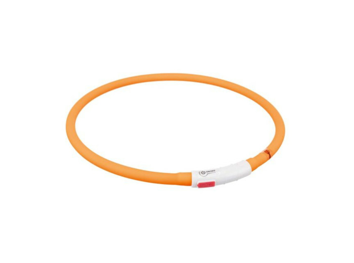 Collier TRIXIE Lumineux orange, rechargeable - Taille XS-XL
