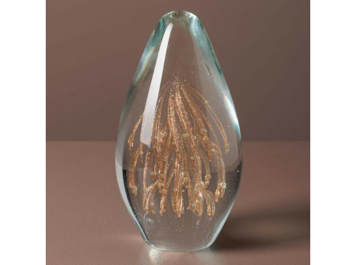 Presse papier en Verre Medusa Bronze 8x14cm