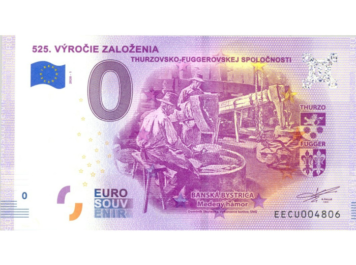 SLOVAQUIE 2020-1 525 VYROCIE ZALOZENIA BILLET SOUVENIR 0 EURO TOURISTIQUE  NEUF
