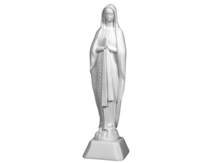 ND de Lourdes - Statue en albâtre 16cm -Blanche