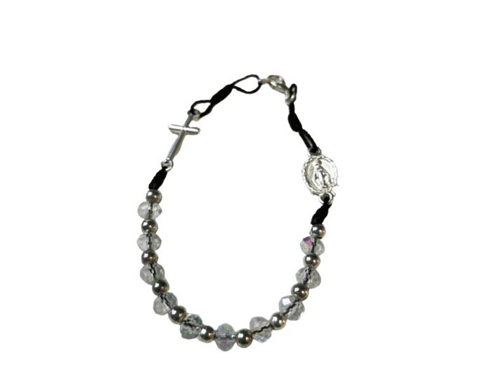 Bracelet en verre facété sur fil- CRISTAL