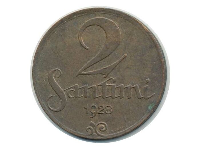 LETTONIE 2 SANTIMI 1928 TTB+ (W2)