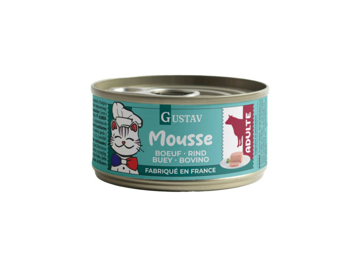 GUSTAV Mousse pour chat, au Boeuf - 85g