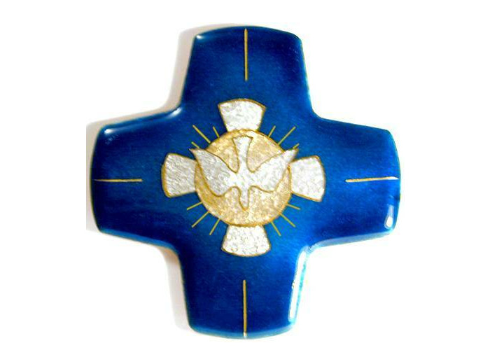 Croix du St Esprit 9,7X9,7cm - EMAUX DU LIBAN