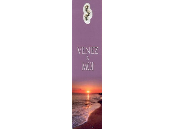 Signet plastifié avec médaille sous sachet- VENEZ à MOI