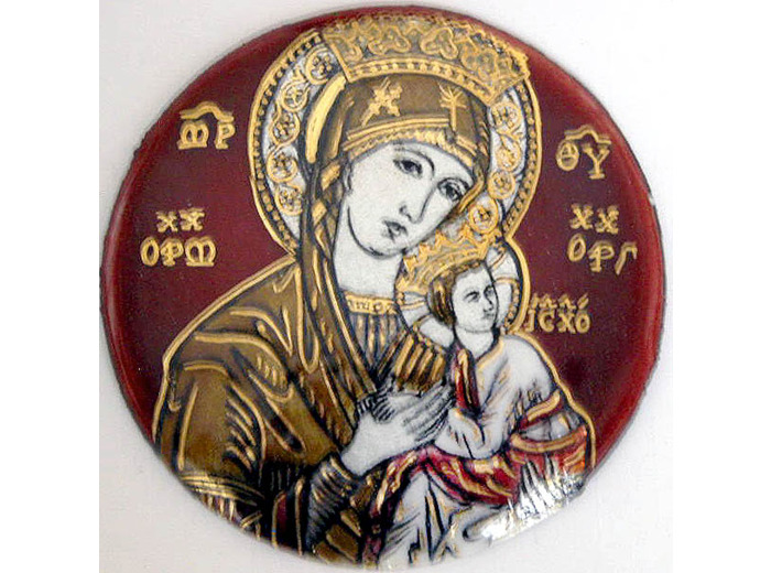 ND du Perpétuel Secours (Rouge) D7,3cm - EMAUX DU LIBAN