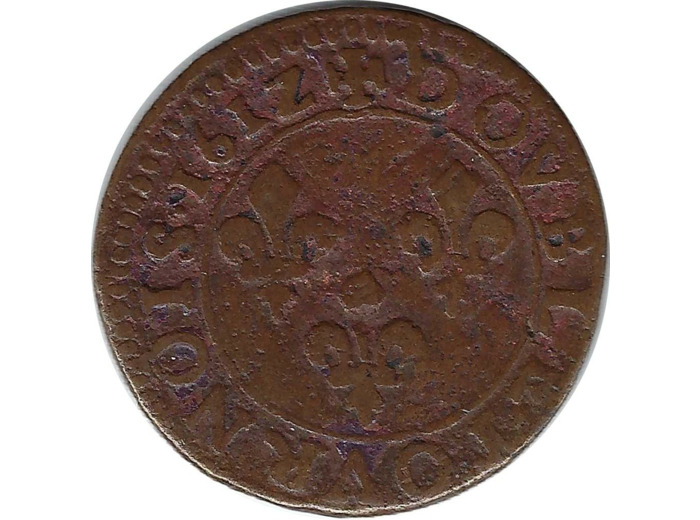 LOUIS XIII (1610-1643) DOUBLE TOURNOIS 1612 K (Bordeaux) 3gr06 TB+