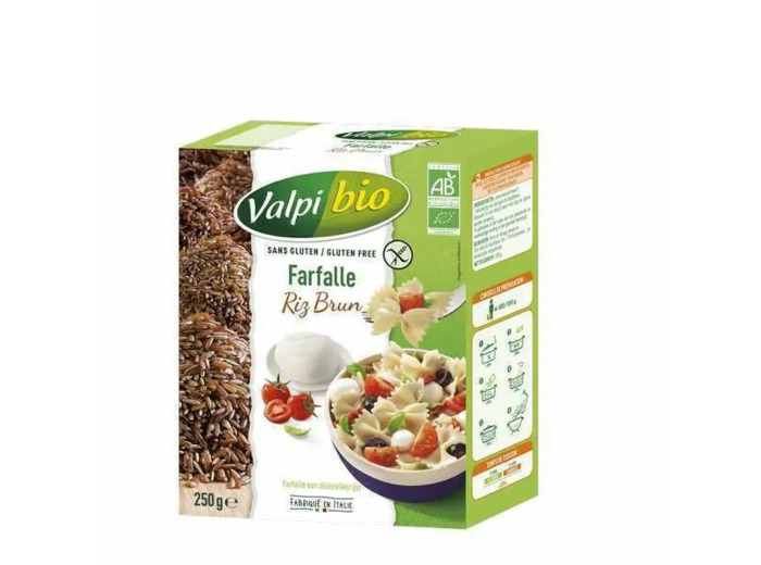 Farfalle sans gluten et Bio-Riz brun-250g-Valpi Bio
