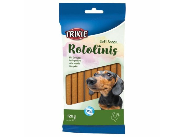 friandise chien Soft Snack Rotolinis a la volaille 120g soit 12 pieces