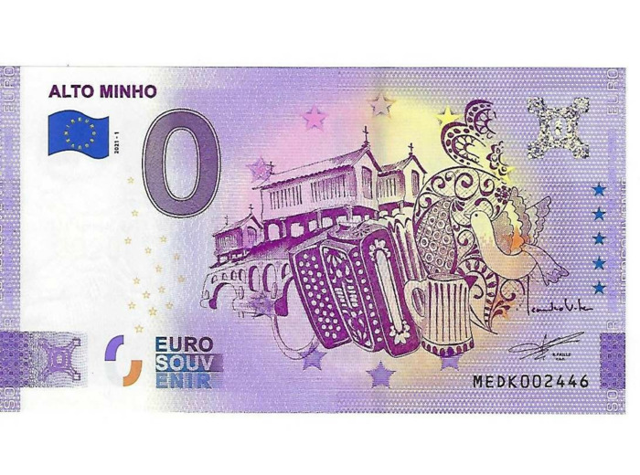 PORTUGAL 2021-1 ALTO MINHO VERSION ANNIVERSAIRE BILLET SOUVENIR 0 EURO