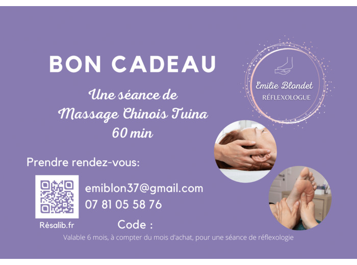Bon cadeau massage chinois Tuina