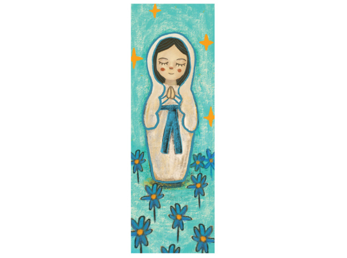 Signet Plastifié 18.5x4.5cm Ave Maria +Prières Français/Anglais