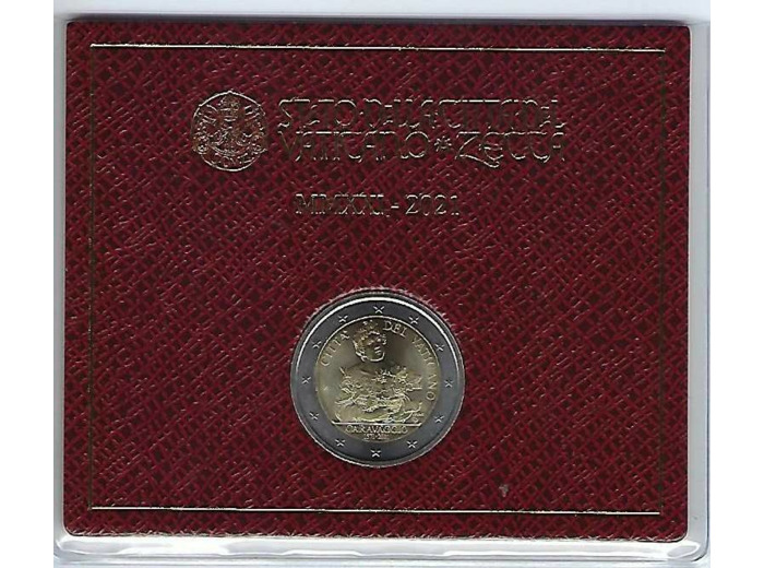 VATICAN 2021 2 EURO 450 ANNIVERSARIO DELLA NASCITA DI CARAVAGGIO BU