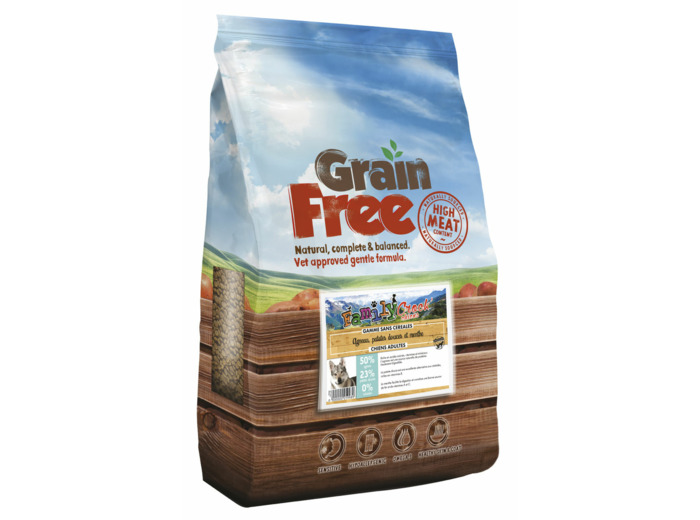 Croquettes GRAIN FREE à l'agneau pour chiens adutes - 2kg