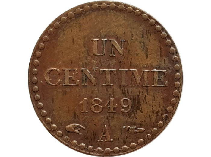 FRANCE 1 CENTIME DUPRE 1849 A TTB+