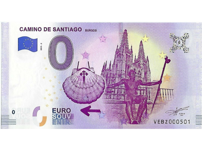 ESPAGNE 2019-2 CAMINO DE SANTIAGO BURGOS BILLET SOUVENIR 0 EURO TOURISTIQUE NEUF